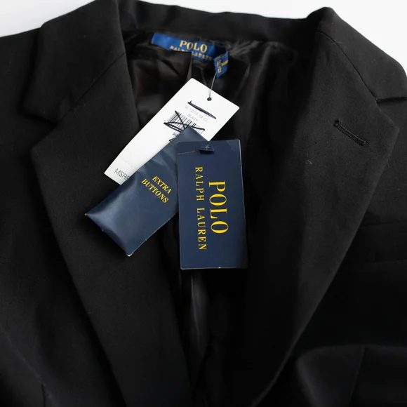Women Polo Ralph Lauren Black Wool Blazer Size 4 - NWT